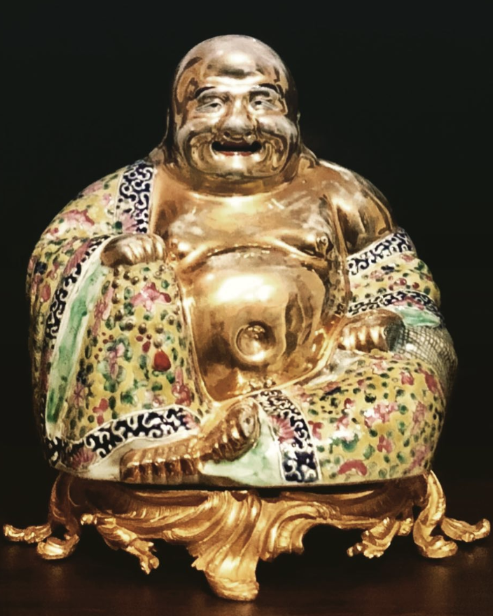 Bouddha en porcelaine émaillée